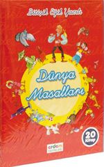 (20 Kitap Takım) Bitişik Eğik Yazılı Dünya Masalları