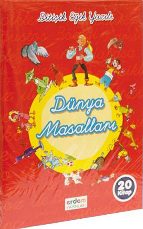 (20 Kitap Takım) Bitişik Eğik Yazılı Dünya Masalları