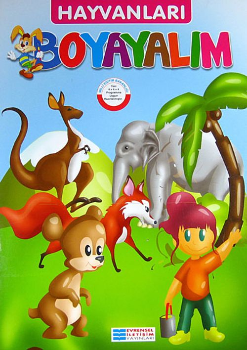 Hayvanları Boyayalım / Pembe Seri - Sincap,Kanguru,Fil,Tilki