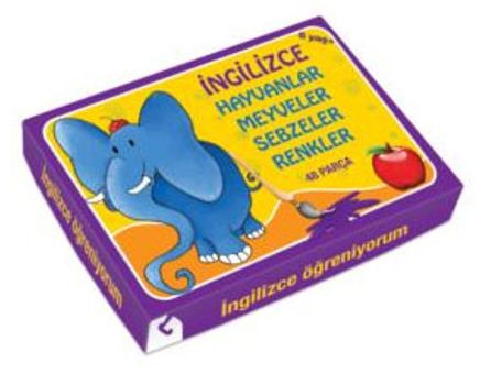 İngilizce Öğreniyorum Hayvanlar - Meyveler - Sebzeler - Renkler (48 Parça Puzzle (Kod:40648)