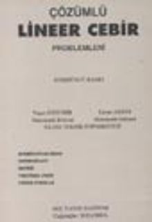 Çözümlü Lineer Cebir Problemleri