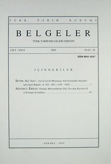 Belgeler Dergisi Sayı 30