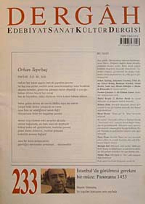 Dergah Edebiyat Sanat Kültür Dergisi Sayı:233 Temmuz 2009