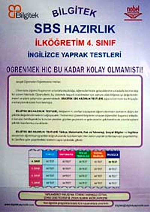 SBS Yaprak Testler 4.Sınıf İngilizce / Test-1(36 Test)