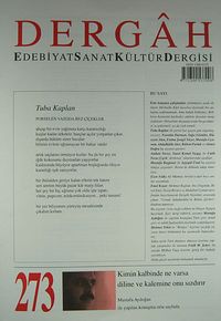 Dergah Edebiyat Sanat Kültür Dergisi Sayı:273 Kasım 2012