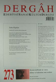 Dergah Edebiyat Sanat Kültür Dergisi Sayı:273 Kasım 2012