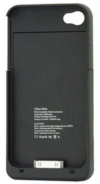 İphone 4 4S İçin Şarjlı Kılıf (Siyah) (1900 mAh)