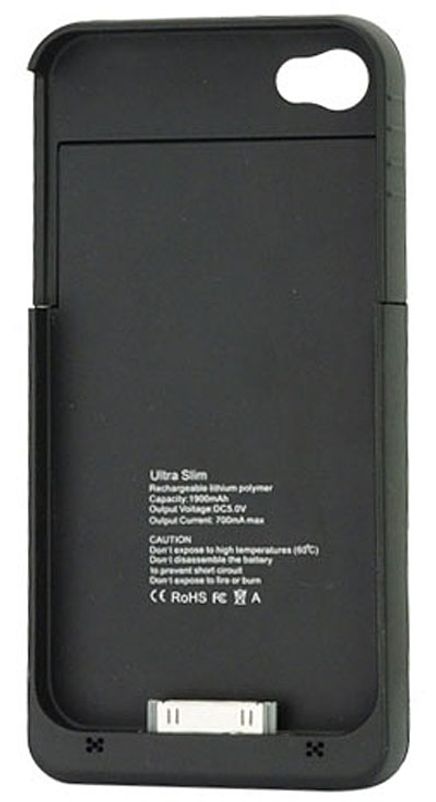 İphone 4 4S İçin Şarjlı Kılıf (Siyah) (1900 mAh)