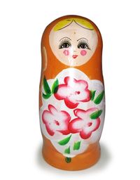 Matruşka Ahşap Bebek 7'li (Turuncu)