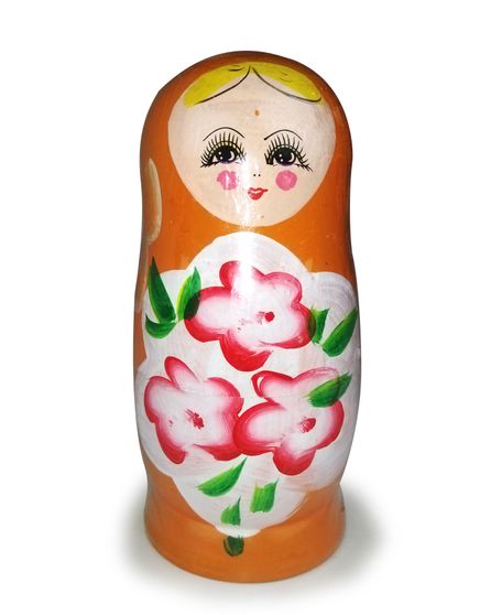 Matruşka Ahşap Bebek 7'li (Turuncu)