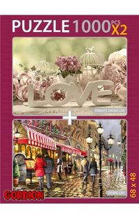 Love Evening Cafe 2x1000 Parça Puzzle Takım