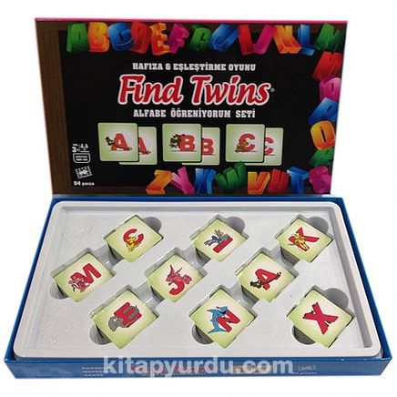 Alfabe Öğreniyorum 54 Parça / Find Twins Hafıza ve Eşleştirme Oyunu