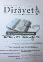 Dirayet Üç Aylık İlim Fikir ve Medeniyet Dergisi Sayı:3