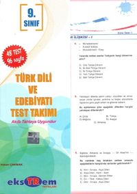 9. Sınıf Türk Dili ve Edebiyatı Test Takımı