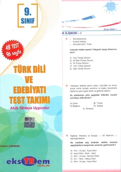9. Sınıf Türk Dili ve Edebiyatı Test Takımı