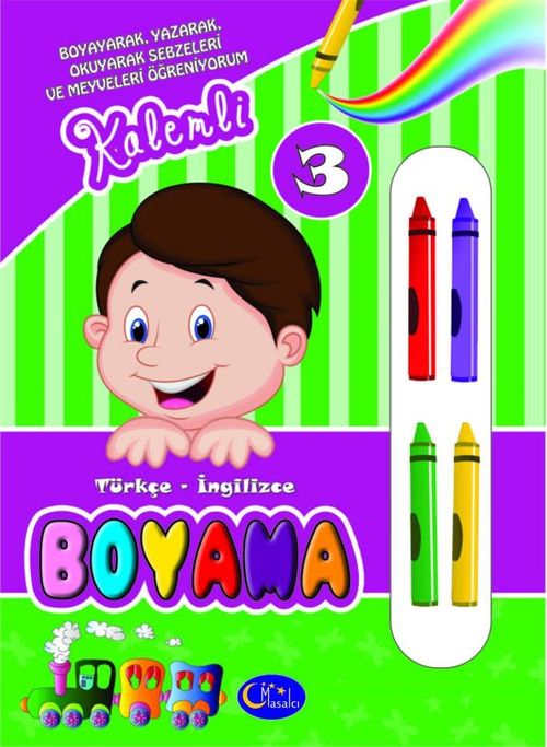 Kalemli Boyama 3 / Türkçe - İngilizce Meyveleri Öğreniyorum 