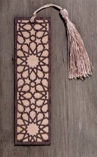 Ahşap Ayraç - Selçuklu Yıldız Desen - Cevizli