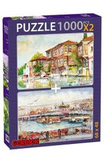 Küçüksu-Galata Köprüsünde Balıkçılar 2x1000 Parça Puzzle Takım