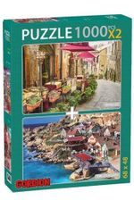 Temel Reis Kasabası-Vintage Cafe 2x1000 Parça Puzzle Takım