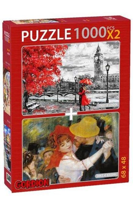 Dance At Bougival-Street Of London 2x1000 Parça Puzzle Takım