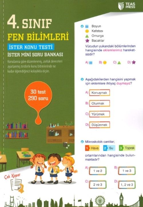 4. Sınıf Fen Bilimleri Yaprak Test Çek Kopar
