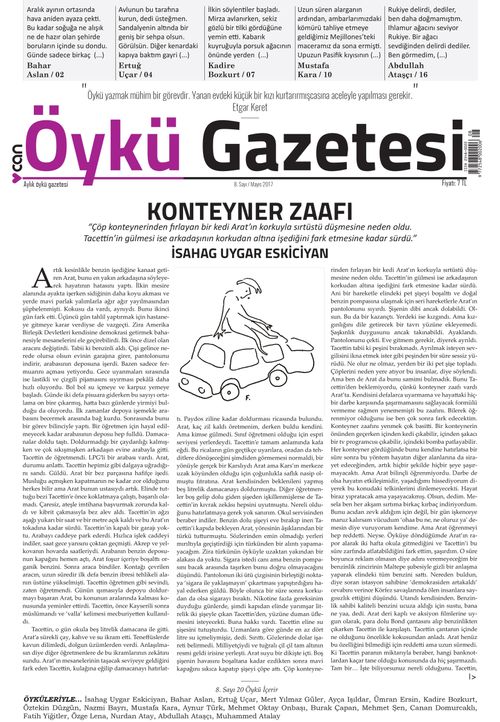 Can Aylık Öykü Gazetesi Sayı:8 Mayıs 2017