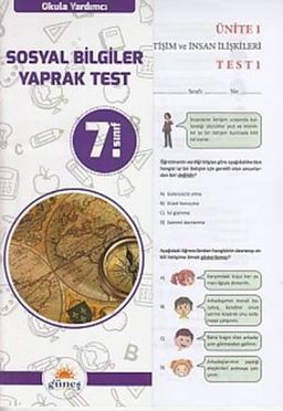 7. Sınıf Sosyal Bilgiler Yaprak Test 