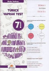 7. Sınıf Türkçe Yaprak Test 
