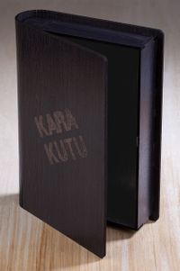 Kitap Şeklinde Mıknatıslı Ahşap Akordeon Kutu - Kara Kutu