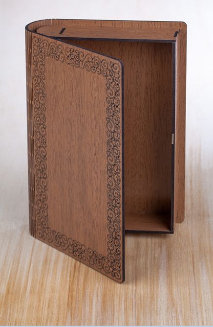 Kitap Şeklinde Mıknatıslı Ahşap Akordeon Kutu - S Çerçeveli