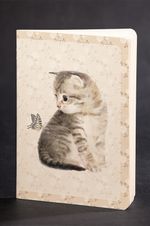 Akıl Defteri - Dokun ve Hisset Serisi - Kedi - Kelebek (10 Adet Defter)