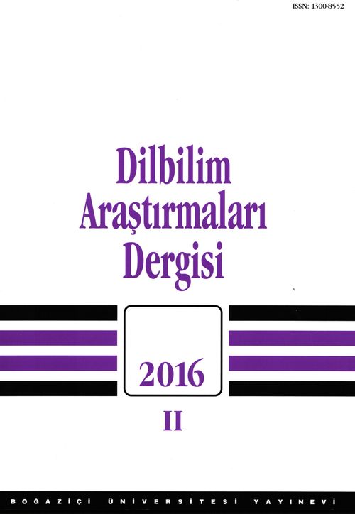 Dilbilim Araştırmaları Dergisi 2016/2