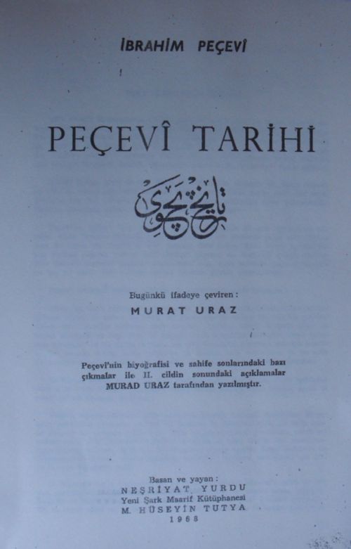 Peçevi Tarihi  1-2 (Kod: 5-H-2)