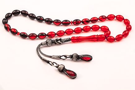 Sıkma Kehribar - Bordo -Siyah Geçişli Ateş (SK22)