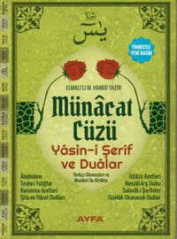Münacat Cüzü Yasin-i Şerif ve Dualar Çanta Boy (Kod:AYFA166)