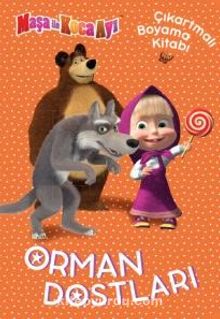 Maşa ile Koca Ayı Orman Dostları Çıkartmalı Boyama - Kolektif