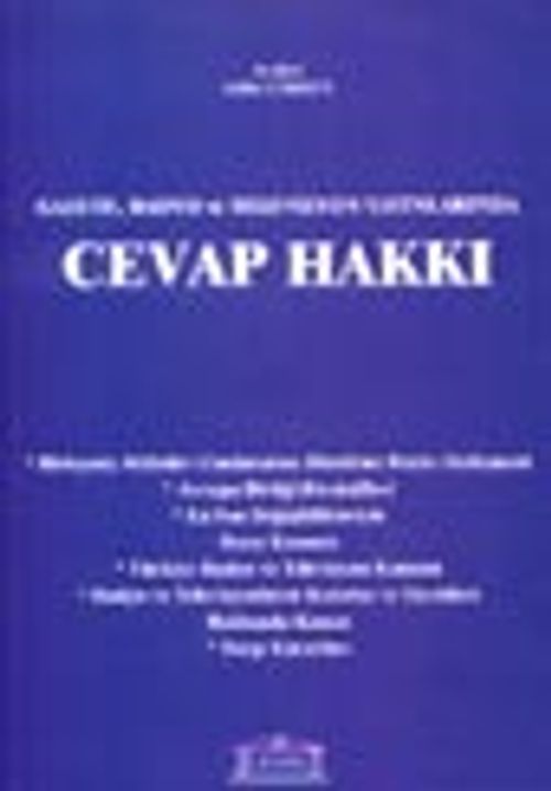 Gazete, Radyo ve Televizyon Yayınlarında Cevap Hakkı