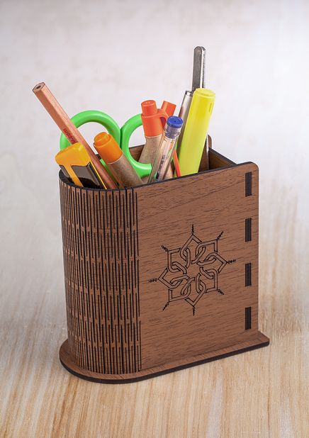 Kitap Şeklinde Ahşap Akordeon Kalemlik