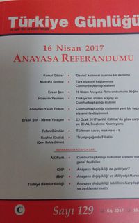 Türkiye Günlüğü Üç Aylık Fikir ve Kültür Dergisi Sayı:129 Kış 2017