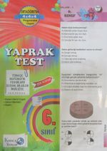 6. Sınıf Çek Kopar Yaprak Test