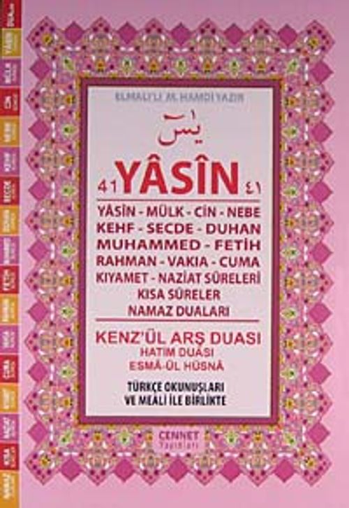 41 Yasin Fihristli-Türkçe Okunuşlu-Mealli-Orta Boy (Kod:C03)