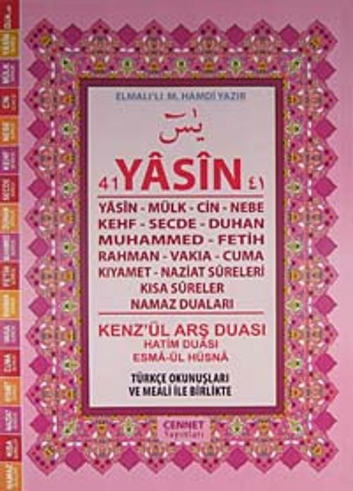 41 Yasin Fihristli-Türkçe Okunuşlu-Mealli-Rahle Boy (Kod:C004)