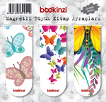 Magnetli Büyük Kitap Ayraç / Kelebek Temalı (3 Adet)