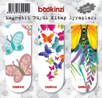 Magnetli Büyük Kitap Ayraç / Kelebek Temalı (3 Adet)