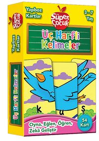 Yapboz Kartlar - Üç Harfli Kelimeler & Oyna-Eğlen-Öğren-Zeka Geliştir (3-7 Yaş)