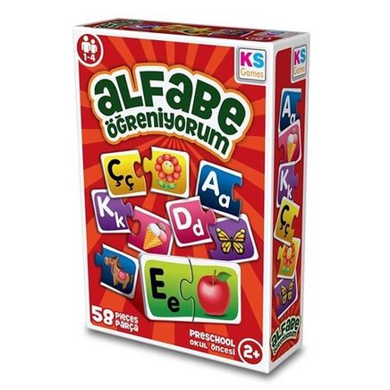 Alfabe Öğreniyorum 58 Parça Puzzle 