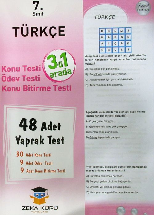 7. Sınıf Türkçe Yaprak Test (48 Adet)