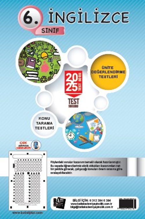 6. Sınıf İngilizce 20x25 Test Soru Föy Yapraktest