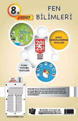 8. Sınıf Fen Bilimleri 20x25 Test Soru Föy Yaprak Test