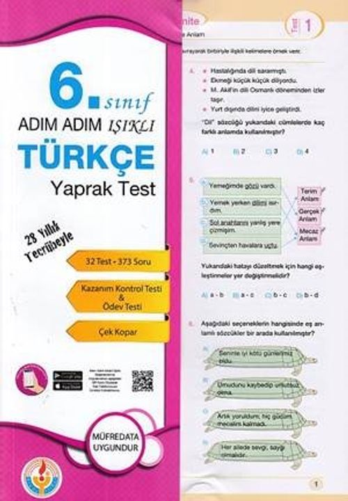 6. Sınıf Türkçe Yaprak Test